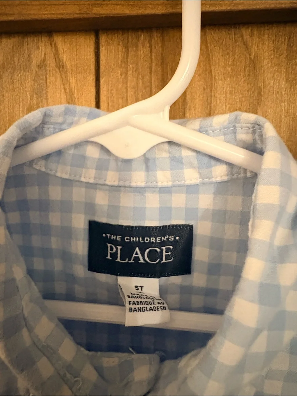 Light Blue Gingham Button-Down Shirt for Boys